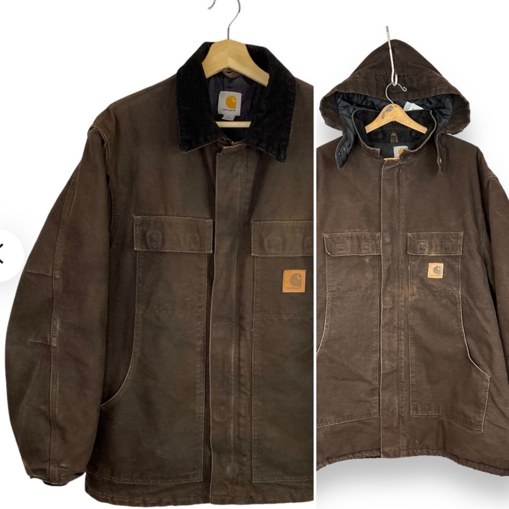 Carhartt Hooded Brown Jacket C26 DKB 3XL Tall Duck Arctic Quilt Lined Sandstone